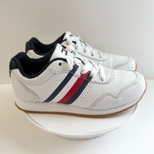 Tommy Hilfiger Kids White Sneakers with Navy and Red Accents